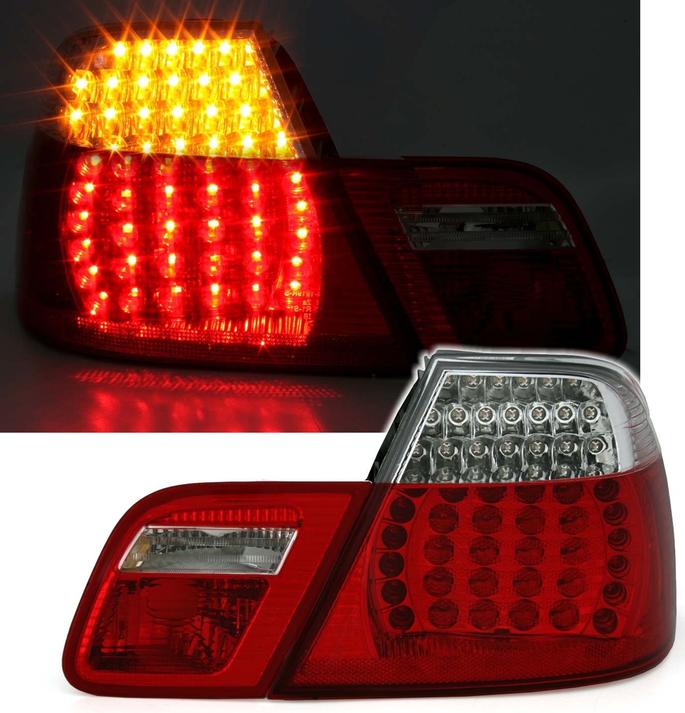 LED Rückleuchten für 3er BMW E46 in Rot-Weiß