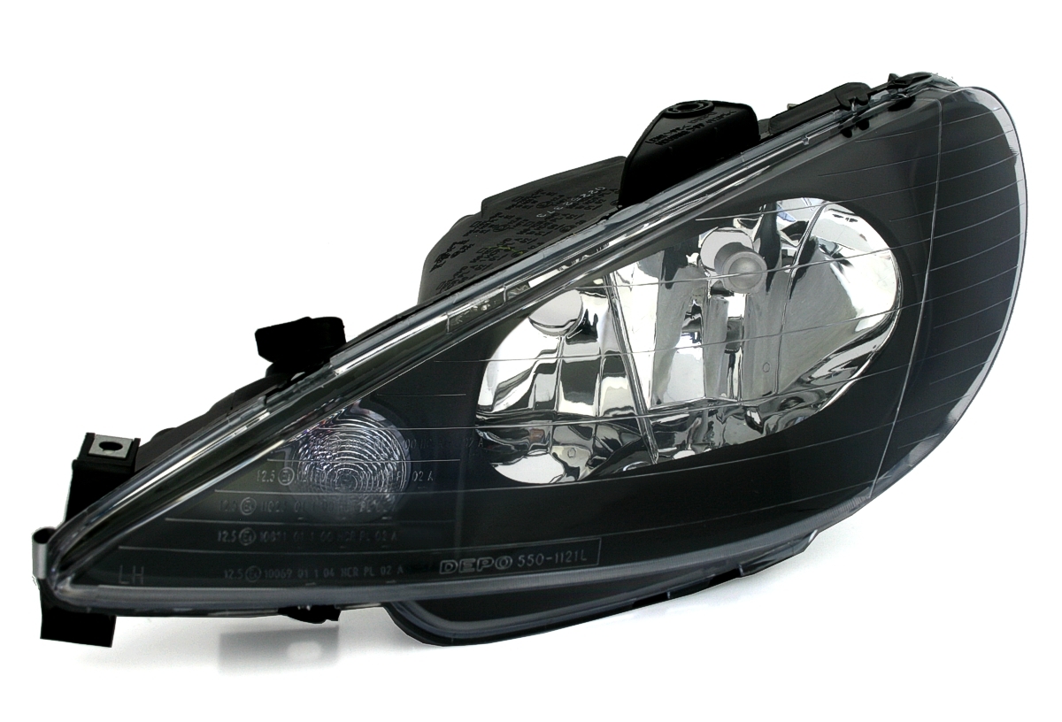 Scheinwerfer Set für Peugeot 206 in Schwarz