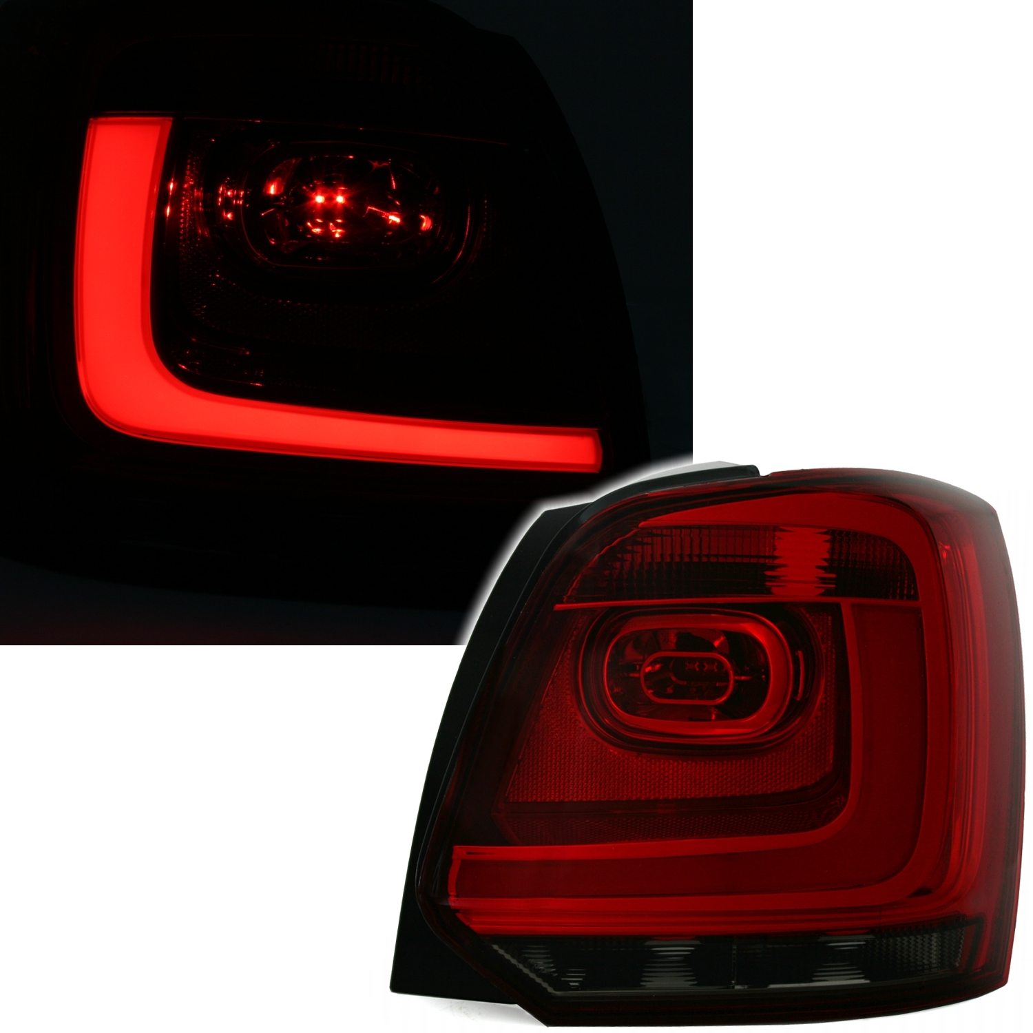 LED Rückleuchten für VW Polo 6R in Rot-Smoke