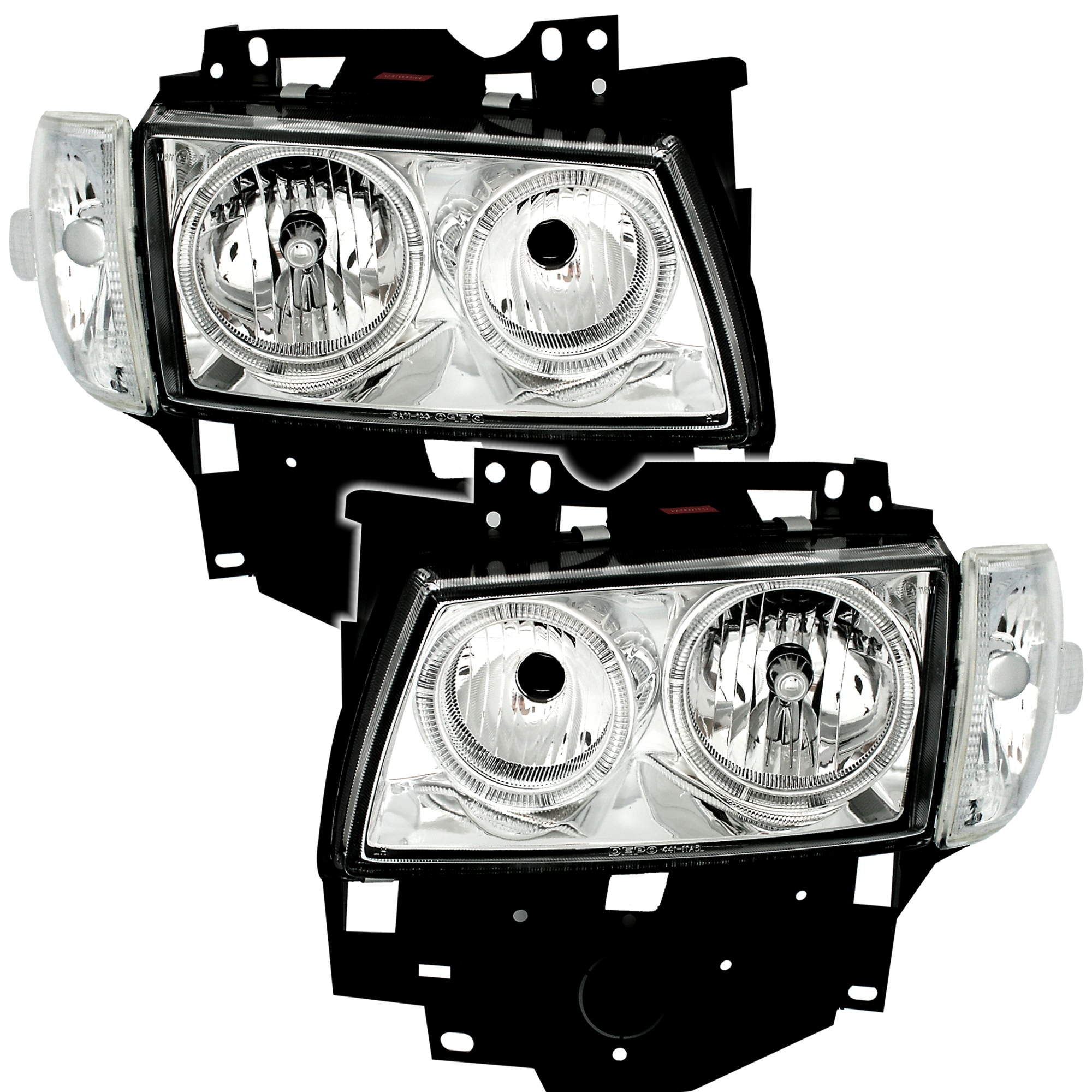 Angel Eyes Scheinwerfer Set für VW T4 in Chrom