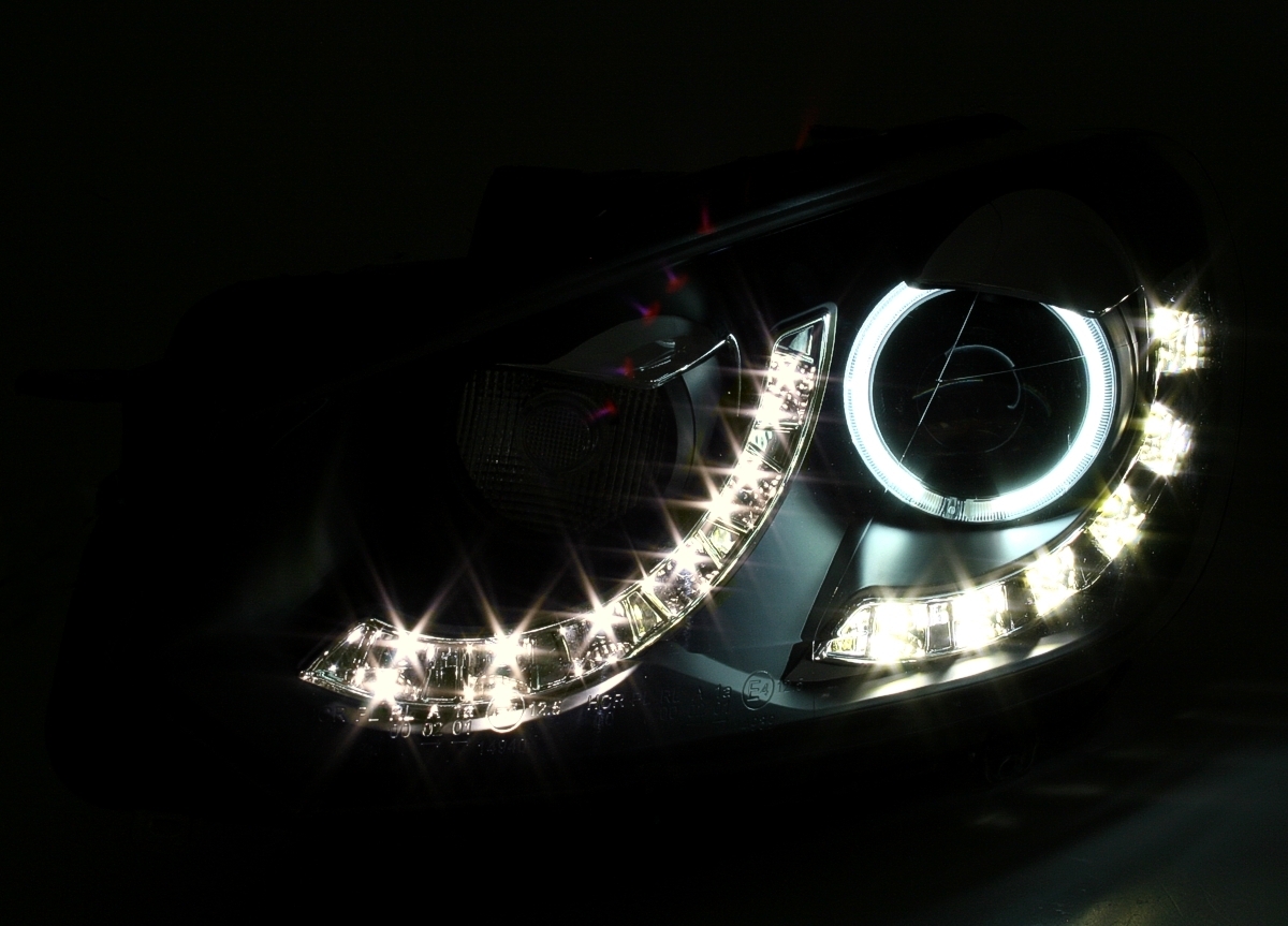 CCFL Angel Eyes Scheinwerfer m. TFL für VW Golf 6