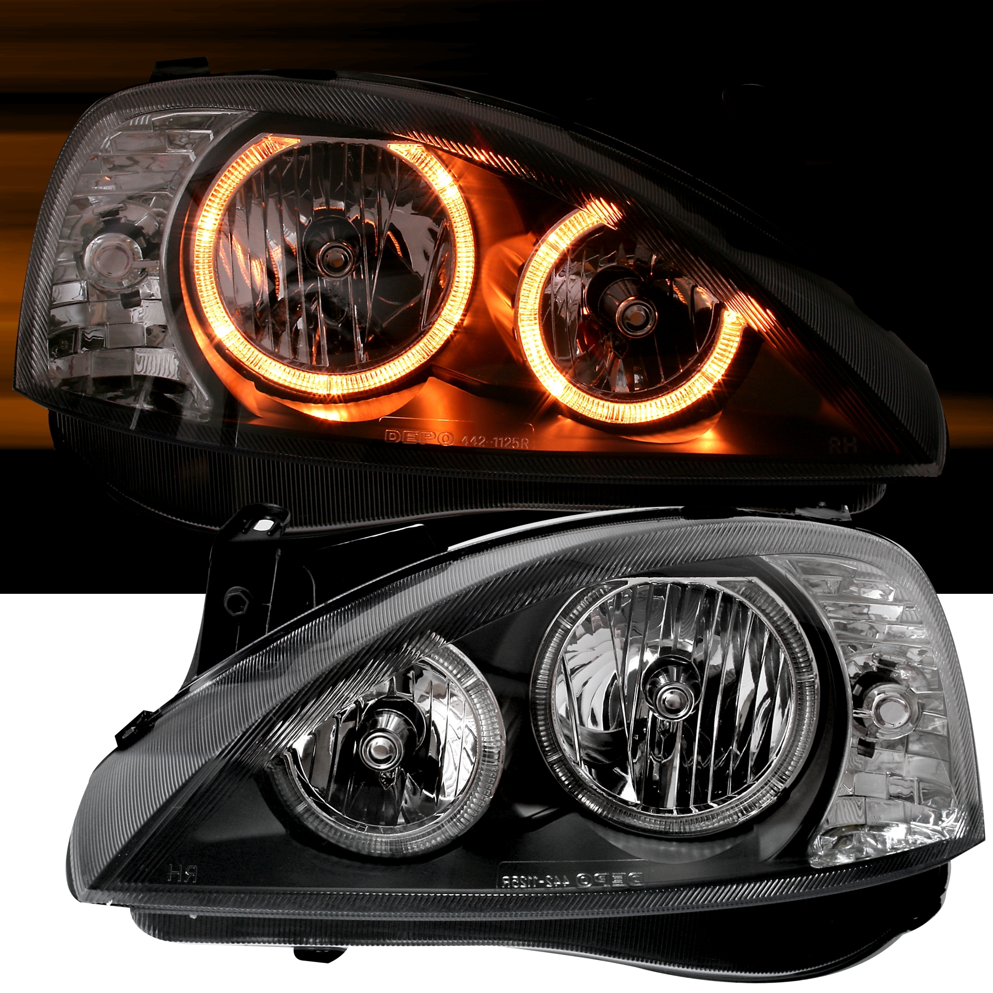 Angel Eyes Scheinwerfer für Opel Corsa C in Schw.