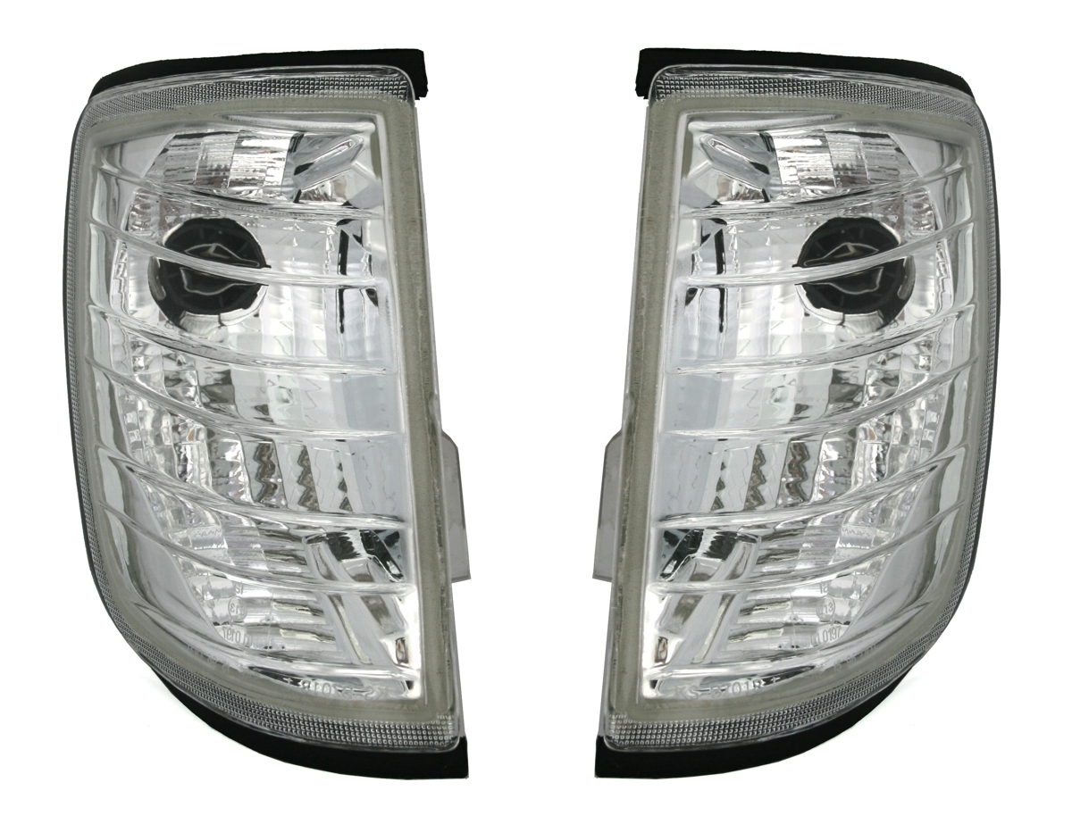 Frontblinker für Mercedes W124 in Klarglas Chrom