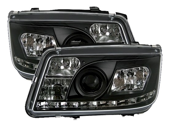 Scheinwerfer mit LED für VW Bora in Schwarz       