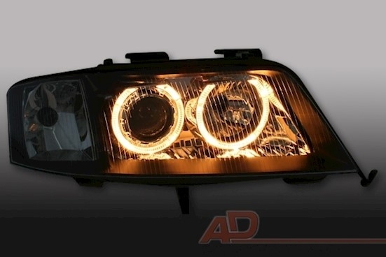 Angel Eyes Scheinwerfer für Audi A6 4B in Schwarz