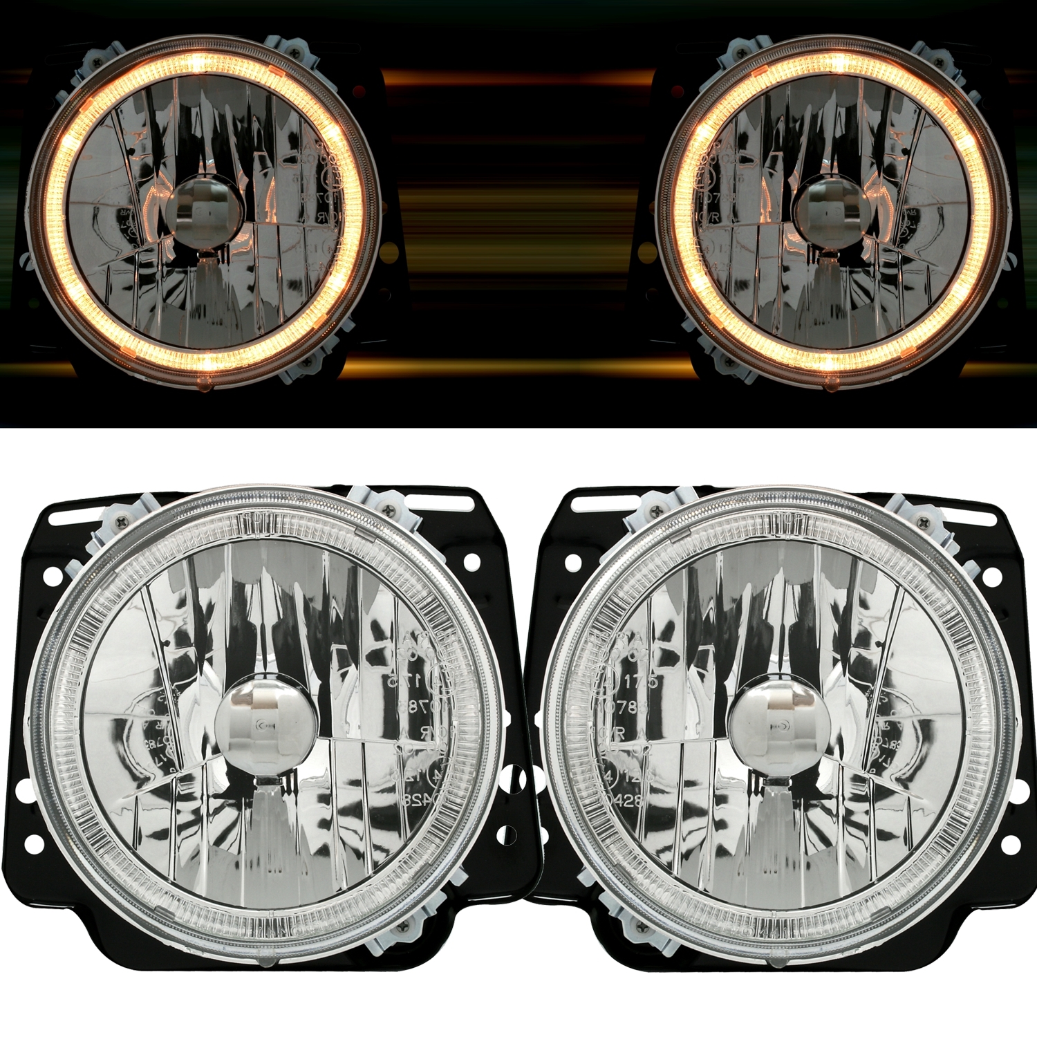 Angel Eyes Scheinwerfer für VW Golf 2 in Chrom