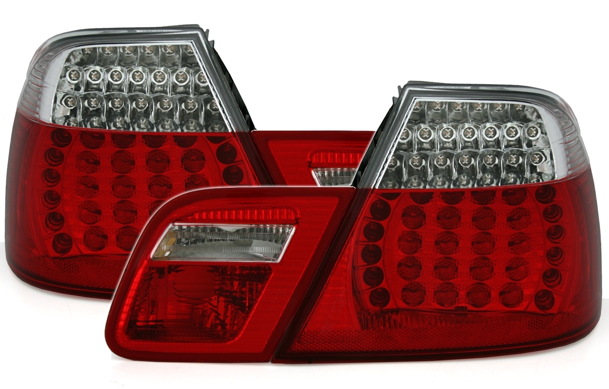 LED Rückleuchten für 3er BMW E46 in Rot-Weiß LLB