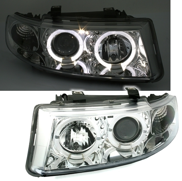 Angel Eyes Scheinwerfer für Seat Leon in Chrom    