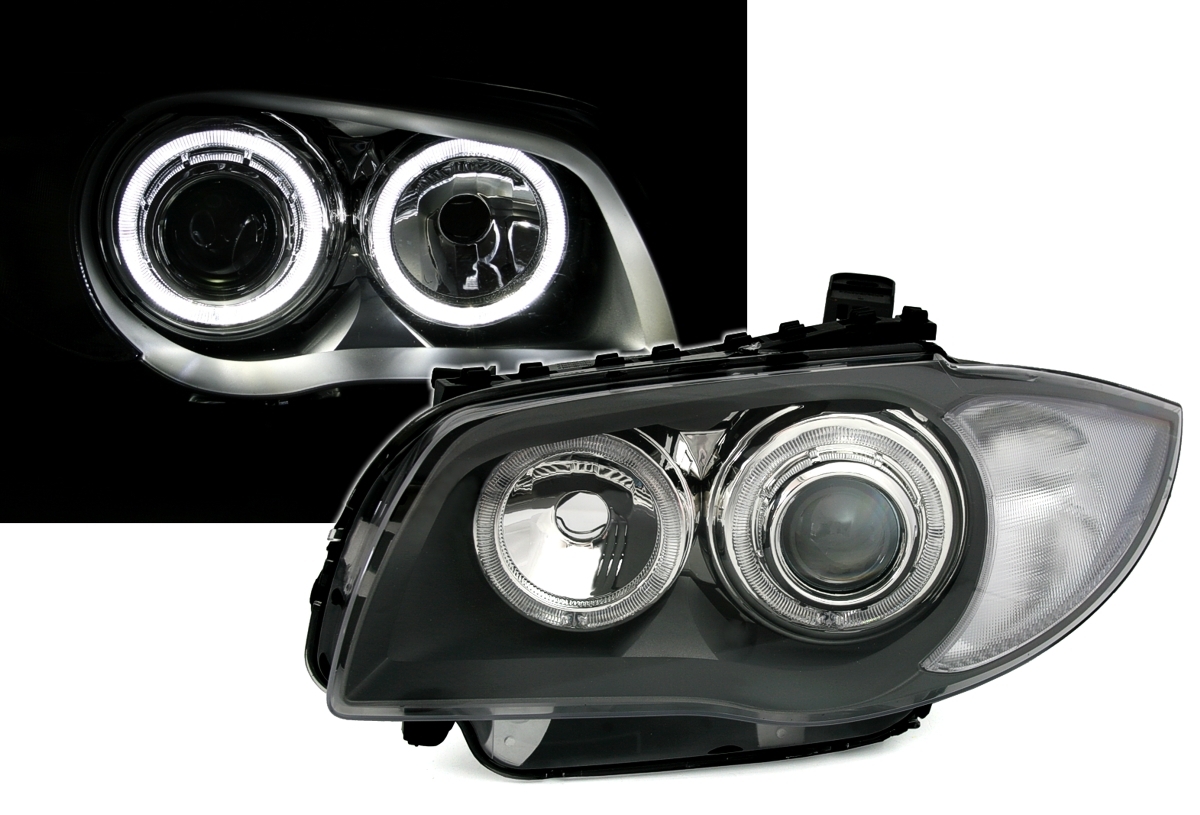 Angel Eyes Scheinwerfer für 1er BMW E8_ in Grau