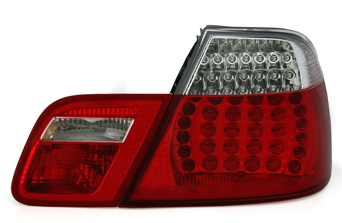 LED Rückleuchten für 3er BMW E46 in Rot-Weiß LLB