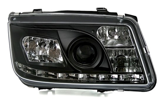 Scheinwerfer mit LED für VW Bora in Schwarz       