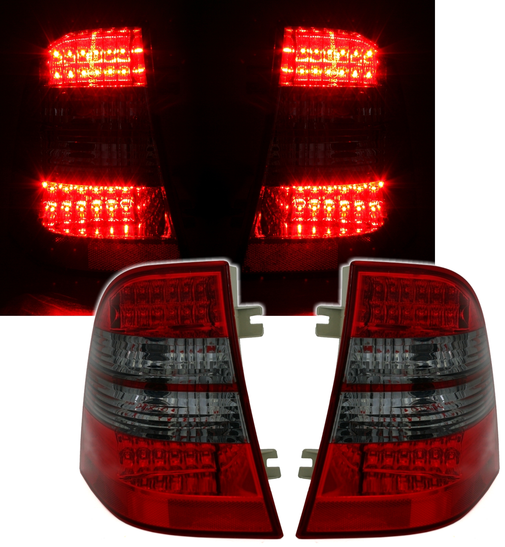 LED Rückleuchten für Mercedes W163 in Rot-Schwarz