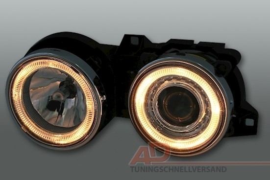 Angel Eyes Scheinwerfer für 3er BMW E30 in Schwarz