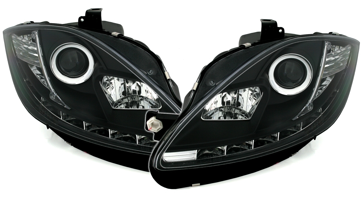Scheinwerfer mit LED für Seat Leon in Schwarz     