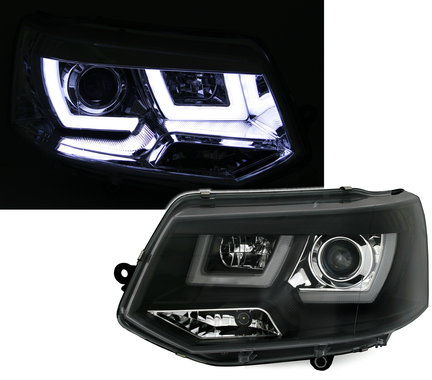Scheinwerfer für VW T5 in Schwarz                 