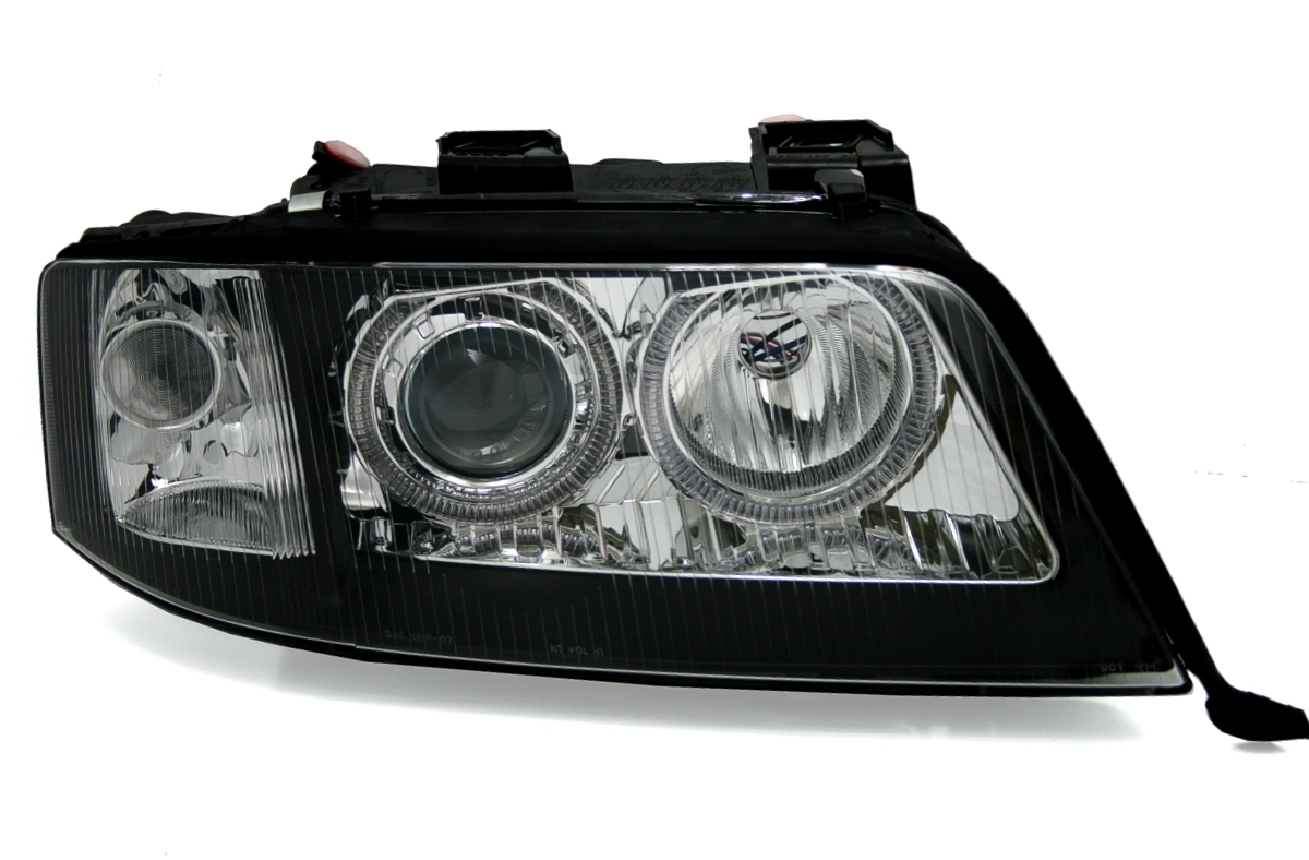 Angel Eyes Scheinwerfer für Audi A6 4B in Schwarz