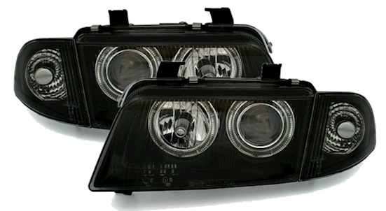 Angel Eyes Scheinwerfer für Audi A4 B5 in Schwarz