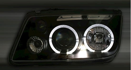 Angel Eyes Scheinwerfer für VW Bora in Schwarz    