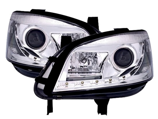 Scheinwerfer mit LED für Opel Zafira in Chrom     
