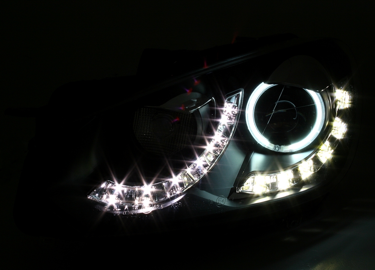 CCFL Angel Eyes Scheinwerfer m. TFL für VW Golf 6
