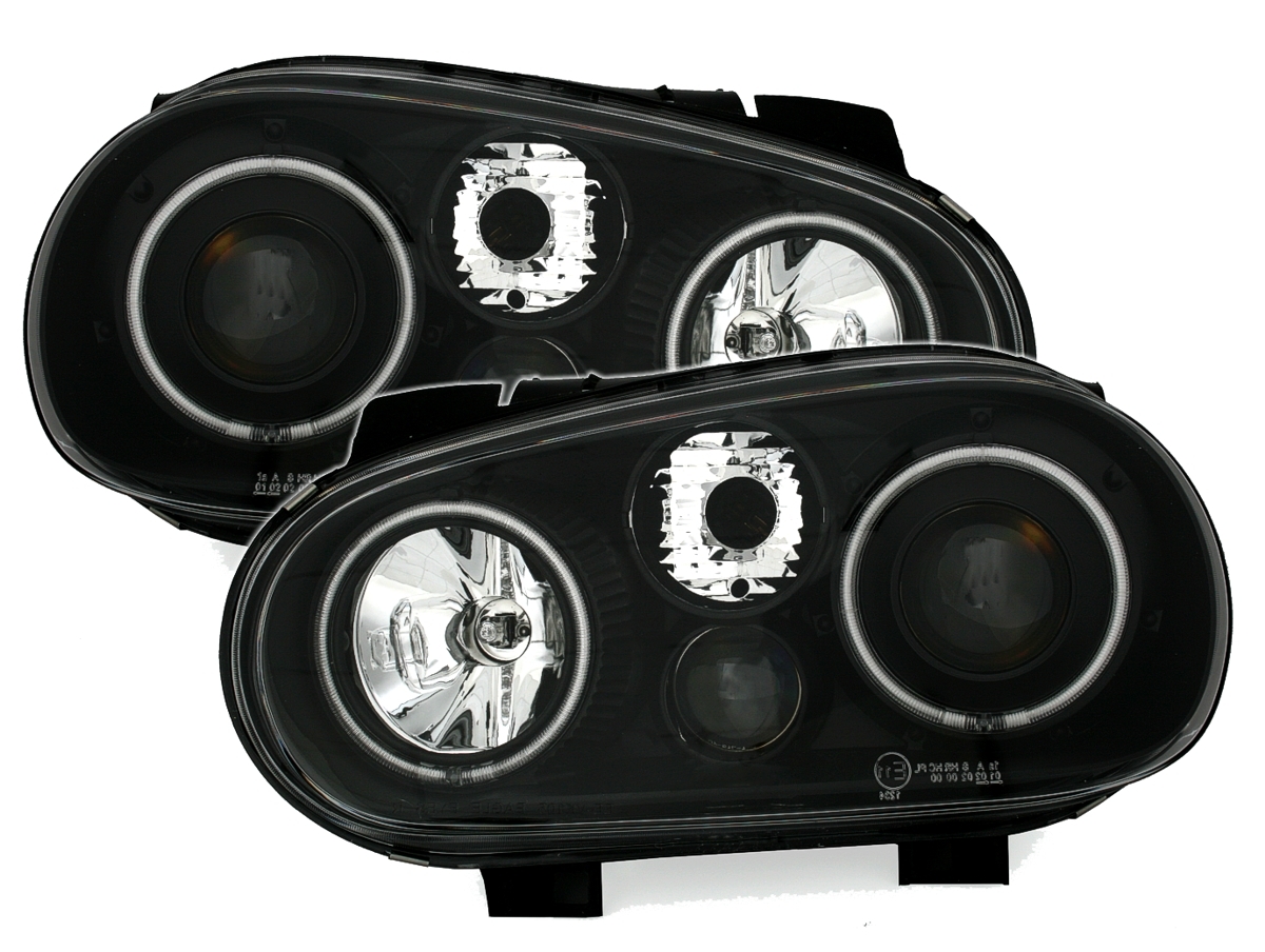 CCFL Angel Eyes Scheinwerfer für VW Golf 4 in Schw