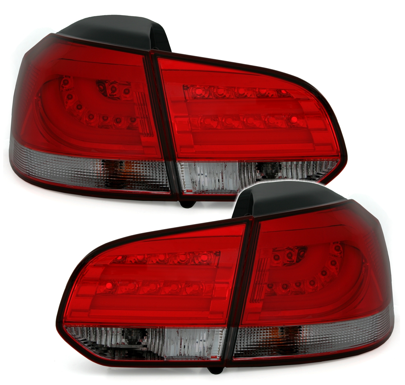 LED Rückleuchten für VW Golf 6 Limo in Rot-Smoke