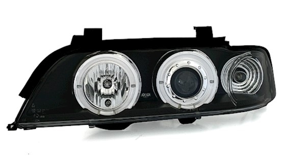 Angel Eyes Scheinwerfer für 5er BMW E39 in Schwarz