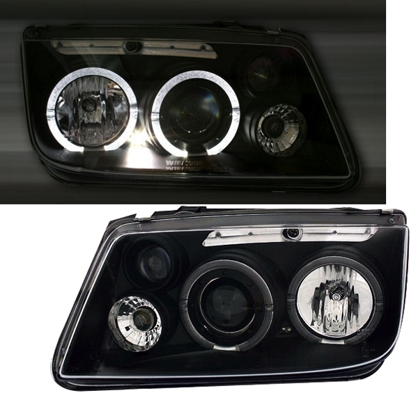 Angel Eyes Scheinwerfer für VW Bora in Schwarz    