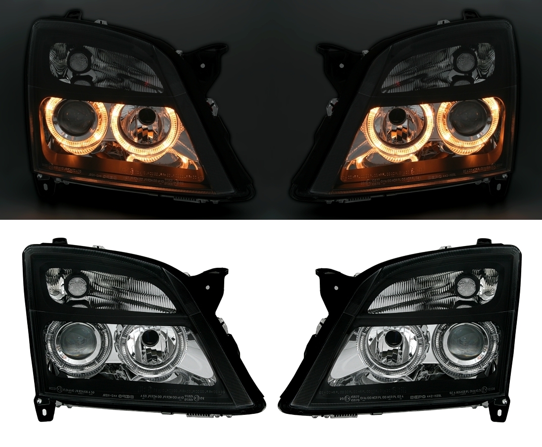 Angel Eyes Scheinwerfer für Opel Vectra C in Schw.