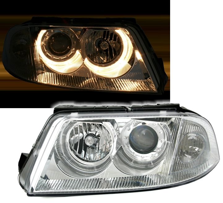 Angel Eyes Scheinwerfer für VW Passat 3BG in Chrom
