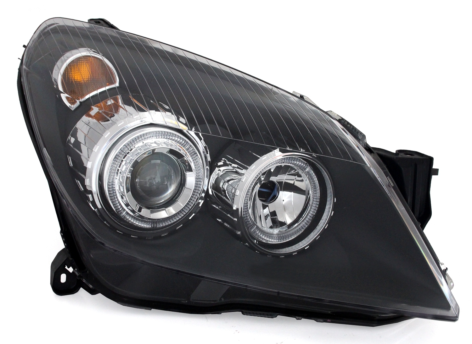 Angel Eyes Scheinwerfer für Opel Astra H in Schw.
