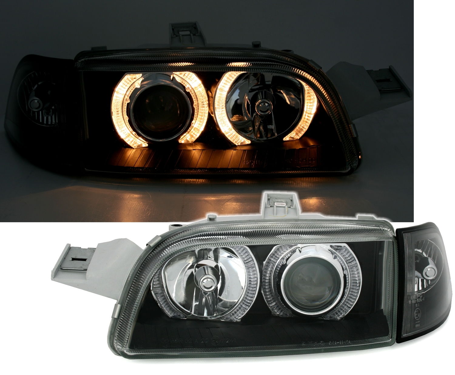 Angel Eyes Scheinwerfer für Fiat Punto 1 in Schw.