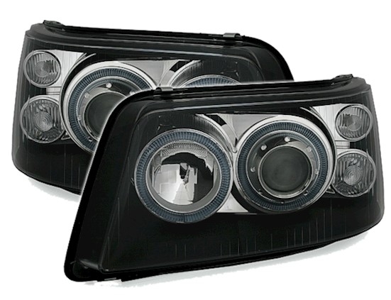 Angel Eyes Scheinwerfer Set für VW T5 in Schwarz