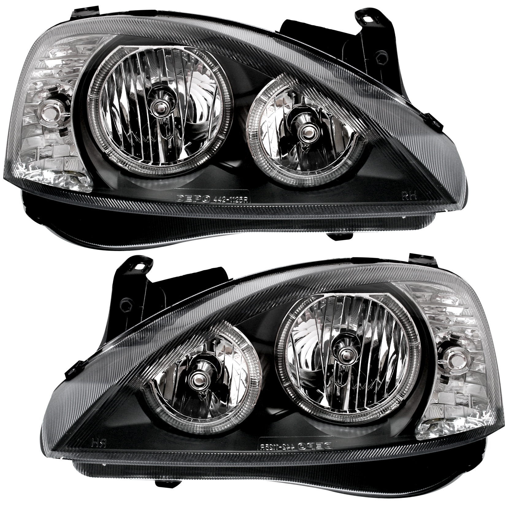 Angel Eyes Scheinwerfer für Opel Corsa C in Schw.