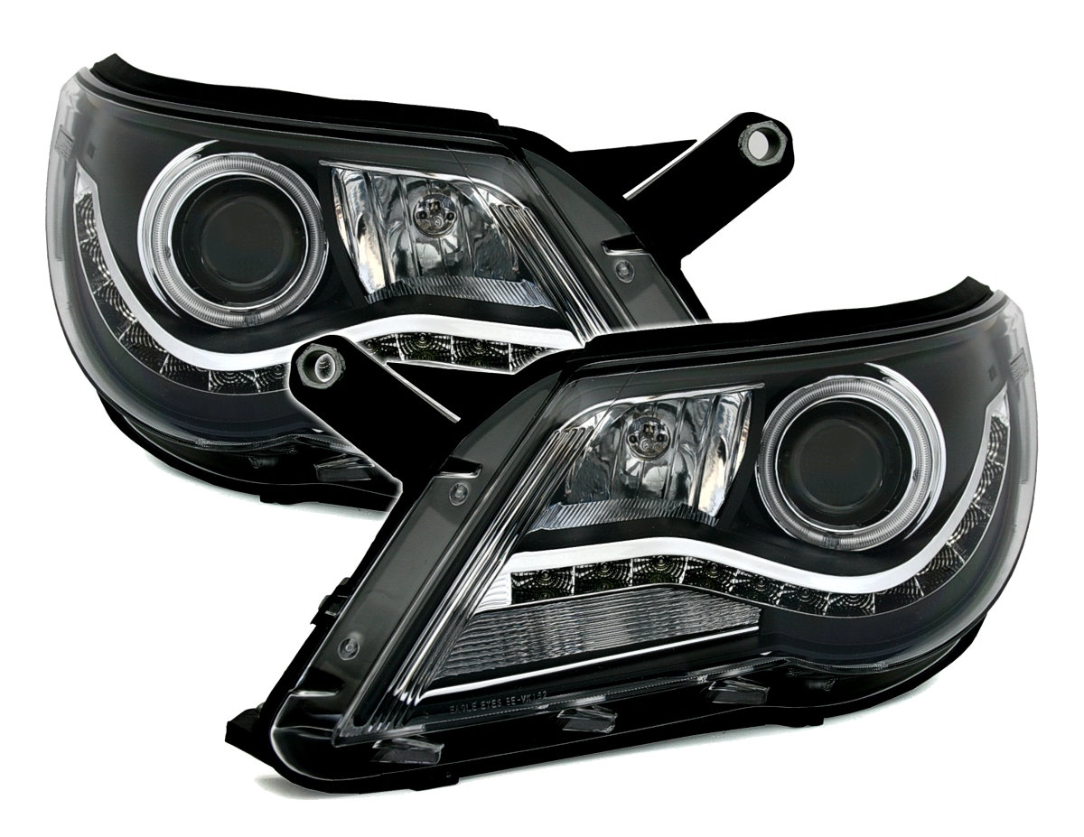 CCFL Angel Eyes Scheinwerfer für VW Tiguan/Schwarz