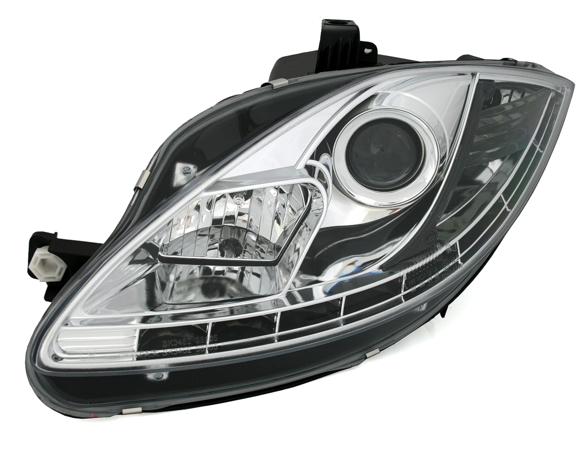 Scheinwerfer mit LED für Seat Leon in Chrom