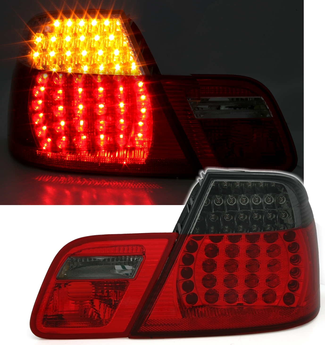 LED Rückleuchten für 3er BMW E46 in Rot-Smoke