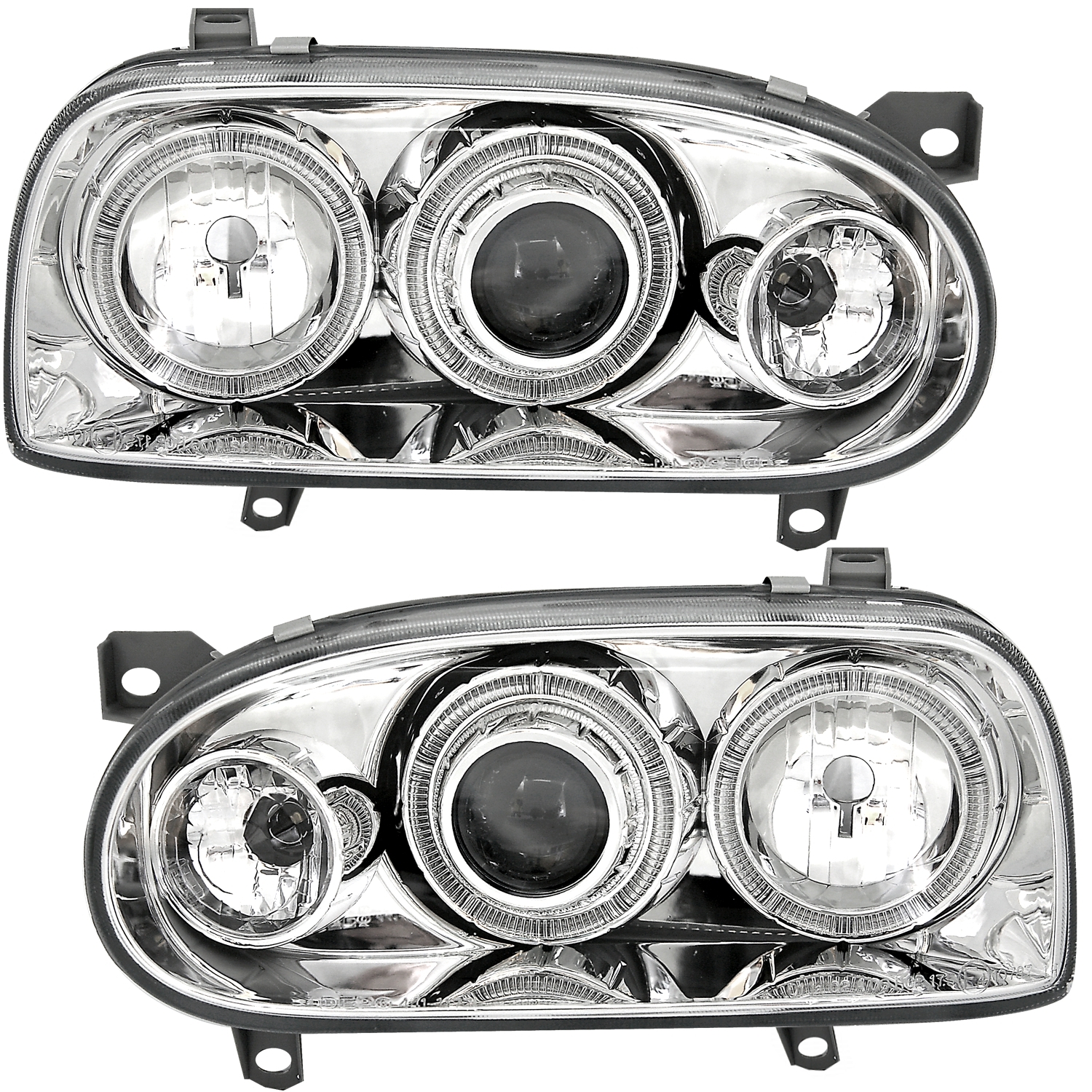 Angel Eyes Scheinwerfer für VW Golf 3 in Chrom