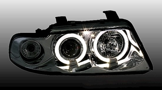Angel Eyes Scheinwerfer für Audi A4 B5 in Chrom