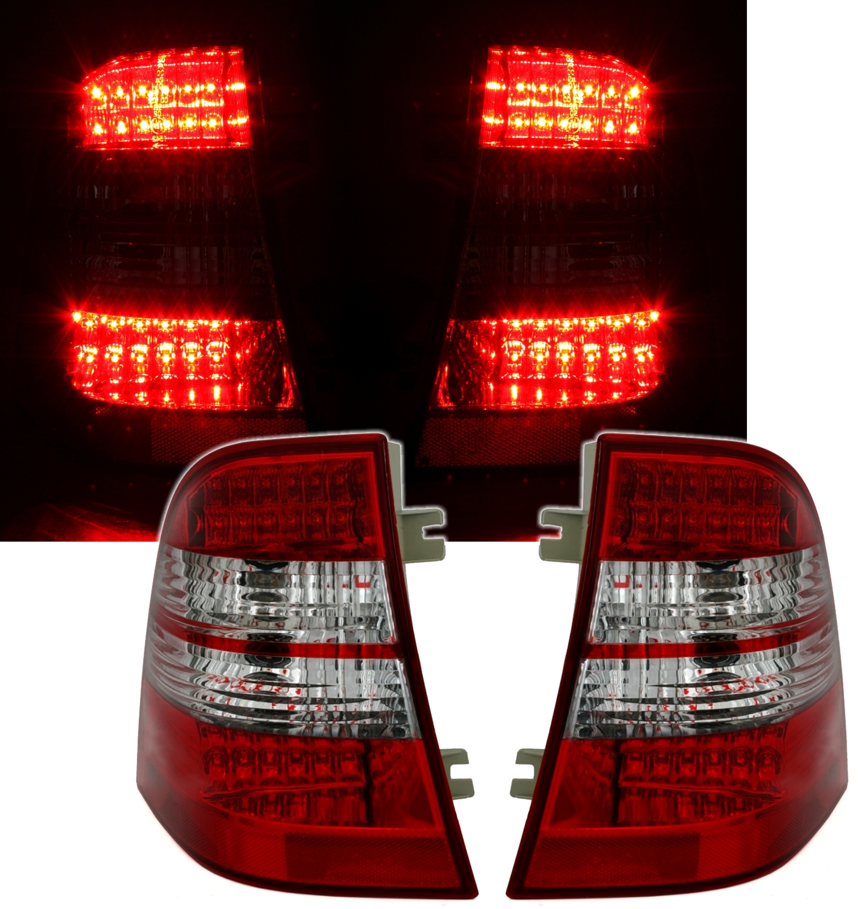 LED Rückleuchten für Mercedes W163 in Rot-Weiß
