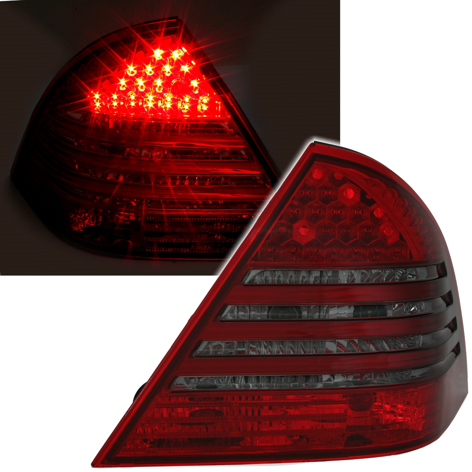 LED Rückleuchten für Mercedes W203 in Rot-Smoke