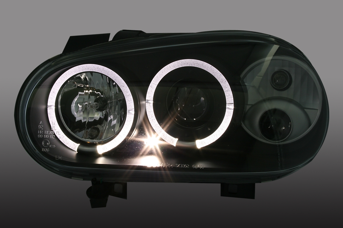 Angel Eyes Scheinwerfer für VW Golf 4 in Schwarz  