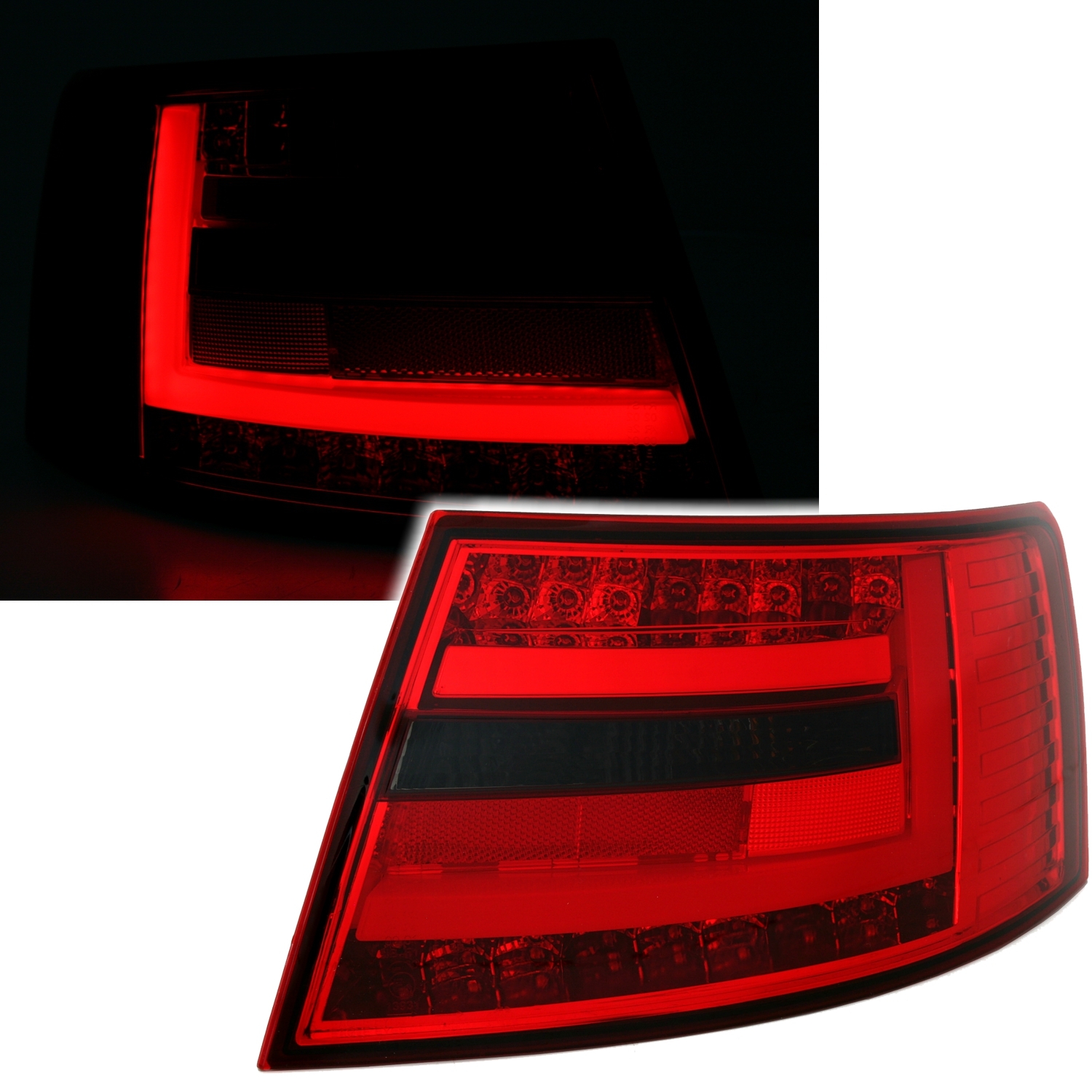 LightBar Rückleuchten für Audi A6 4F in Rot-Smoke