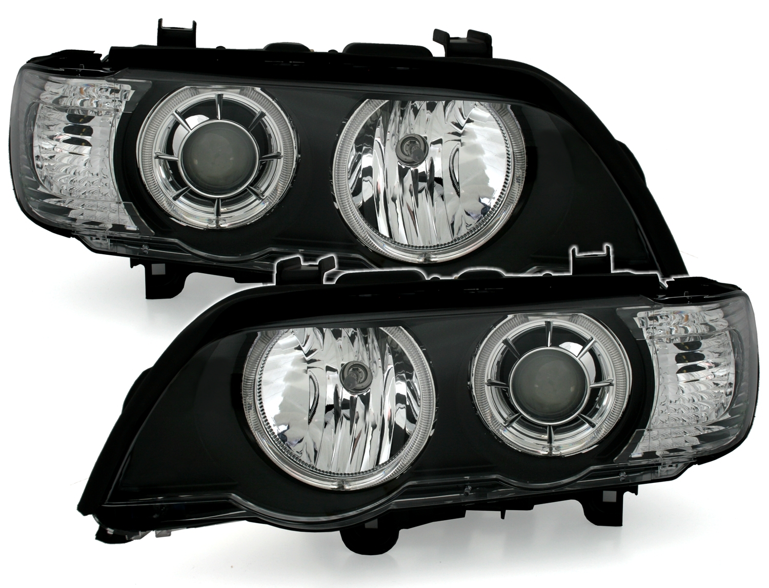 Angel Eyes Scheinwerfer für BMW X5 E53 in Schwarz