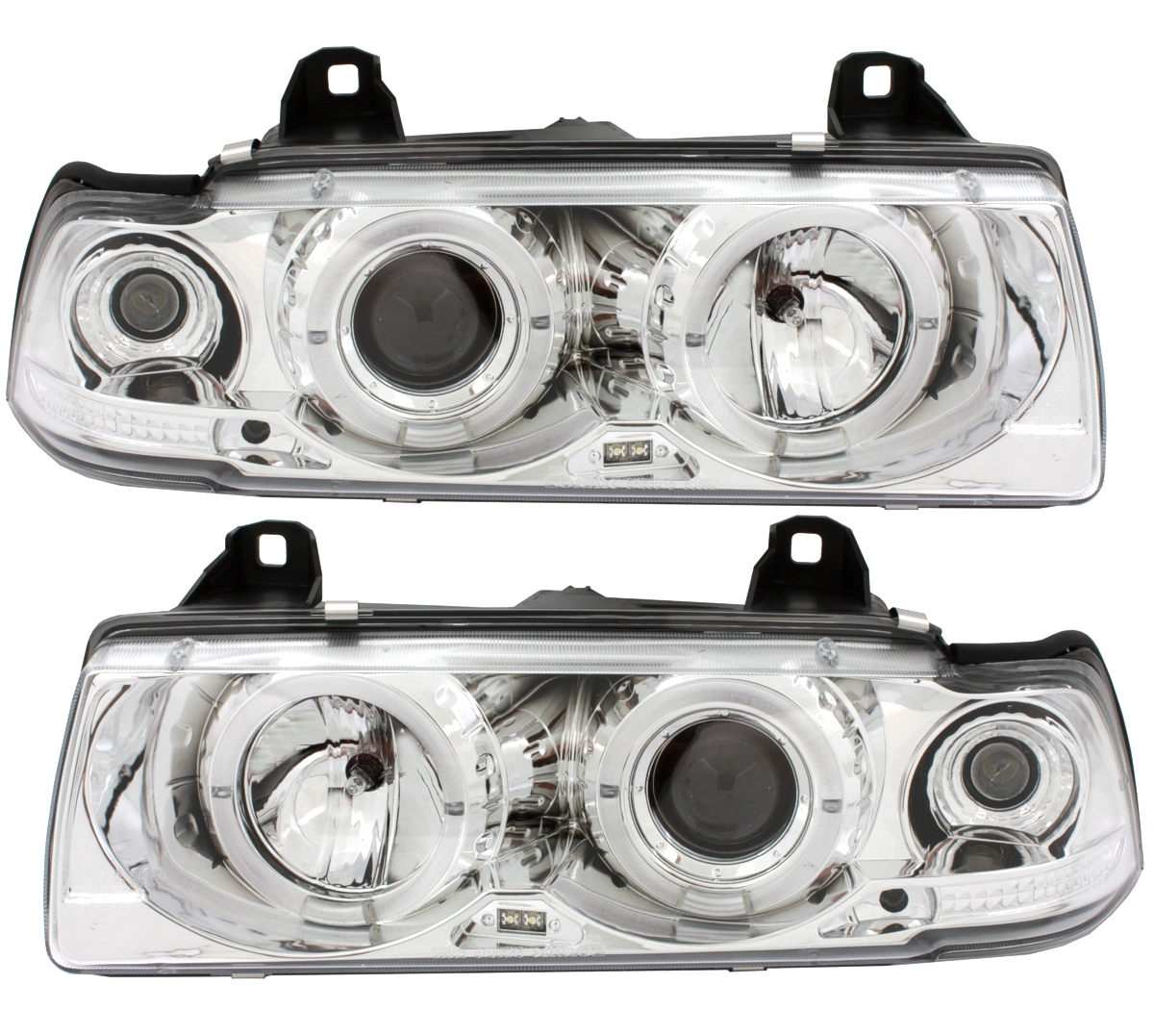 Angel Eyes Scheinwerfer für 3er BMW E36 in Chrom