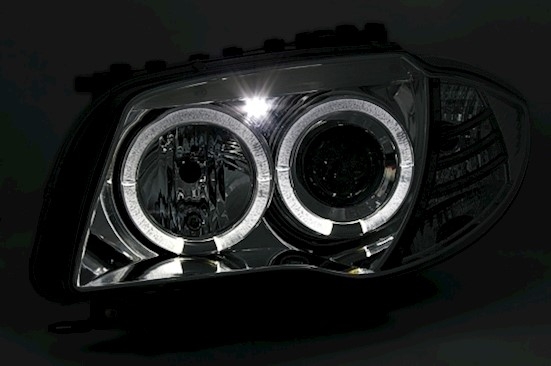 Angel Eyes Scheinwerfer 1er BMW E87 in Chrom      