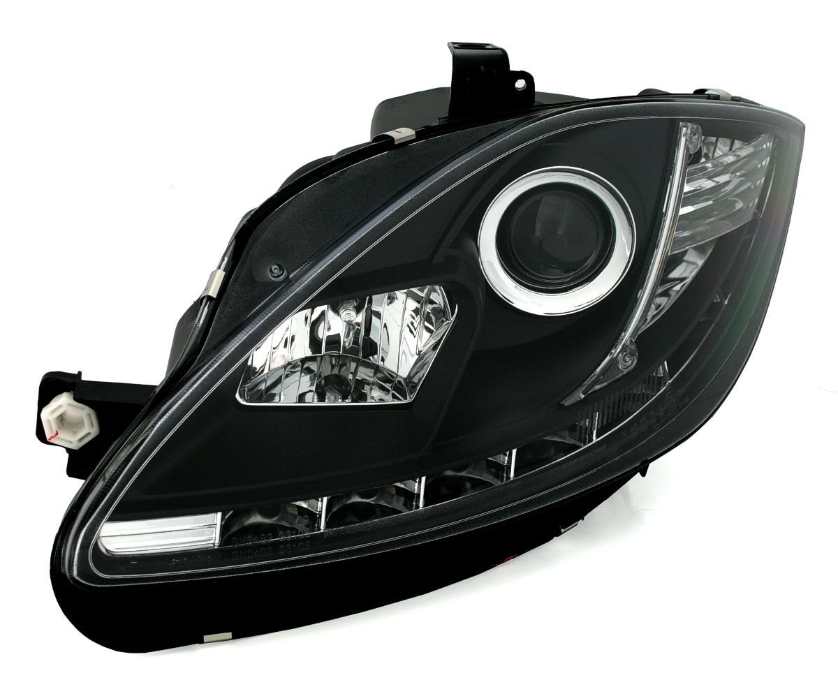 Scheinwerfer mit LED für Seat Leon in Schwarz     
