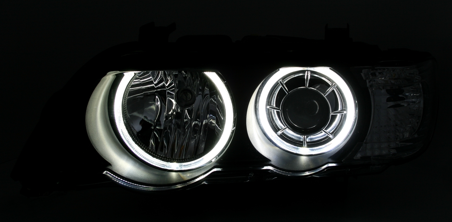 Angel Eyes Scheinwerfer für BMW X5 E53 in Schwarz