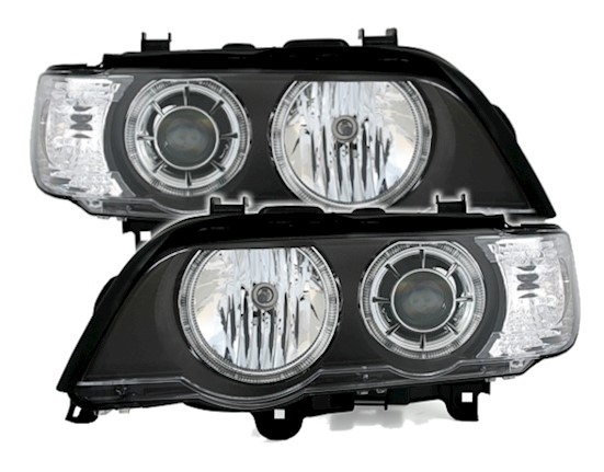 Angel Eyes Scheinwerfer für BMW X5 E53 in Schwarz