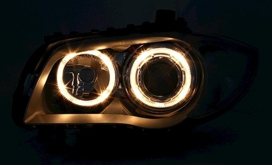 Angel Eyes Scheinwerfer für 1er BMW E8_ in Silber